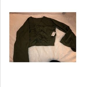 NWT Olive Green Long Sleeve Top